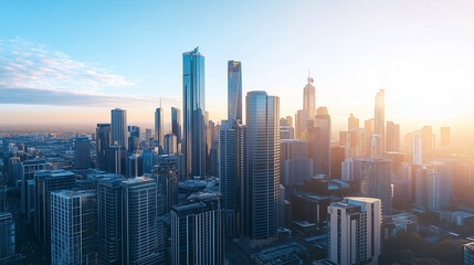 Obraz premium Office Skyscrapers in the City Financial and Business District