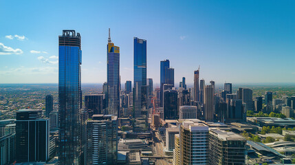 Obraz premium Office Skyscrapers in the City Financial and Business District