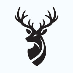 Naklejka premium Deer logo deer icon deer head vector Collection of black deer icons.Logo of deer.Deer simple icon.Reindeer vector symbols.Set of deers.