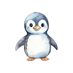 Fototapeta premium Adorable penguins that would be perfect for winter themed projects, children's books, and greeting cards. Generative AI