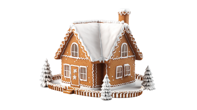 gingerbread house on a transparent background - Powered by Adobe