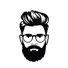 vector illustration of a bearded man