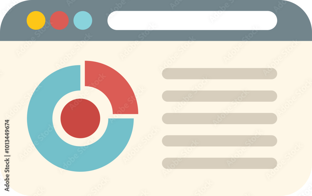 Poster web page is displaying analytics data represented by a pie chart and lines of text