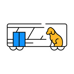 animal carriage railway service line icon vector. animal carriage railway service sign. isolated symbol illustration