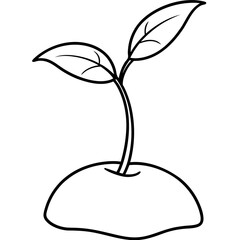 seedling sprout outline coloring book page line art drawing