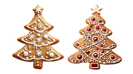 gingerbread Christmas tree on a transparent background