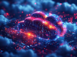 Digital Dreamscape: The Luminous Heart of Cloud Computing