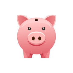 3D Piggy Bank Icon in Pink