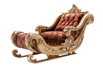 Santa’s Sleigh isolated on transparent background.