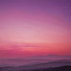 Obraz premium The sky at dawn, with a soft gradient of pink, purple, and orange as the first rays of sunlight peek over the horizon 