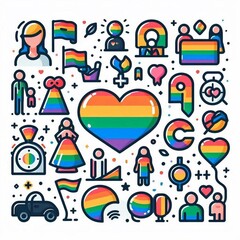 Naklejka premium LGBT sticker in icon for love people