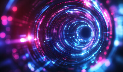Glowing big data on a colorful background. 3d illustration design