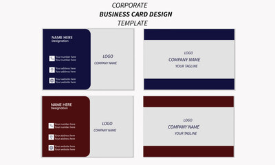 Obraz premium Blue and red creative minimal business card and name card template design, business card for business and personal use 