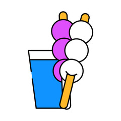 dango snack line icon vector. dango snack sign. isolated symbol illustration