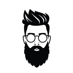 vector illustration of a bearded man