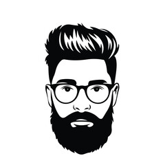 vector illustration of a bearded man