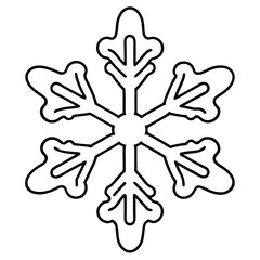 Obraz premium snowflake shape gingerbread outline coloring book page line art drawing