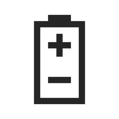 Power energy accumulator with plus and minus battery outlined illustration. Vector icon in flat style