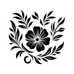 flower, floral, design, elegant, vintage, classic, black, white, icon, graphic, element, flourish, swirl, decorative, ornament, nature, plant, leaf, botanical, invitation, wedding, logo, brand, beauty