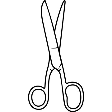 recommend clip art: Dressing scissors. Vector outline icon.