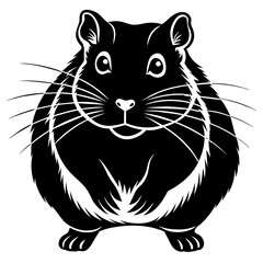 A guinea pig silhouette black vector artwork