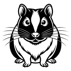 A guinea pig silhouette black vector artwork