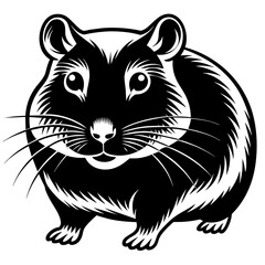 A guinea pig silhouette black vector artwork