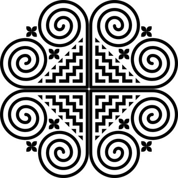 The design of the pattern imitates the ethnic embroidery of the Hmong tribe. It has a unique pattern in green and red tones for use in designing clothes, blankets, wallpaper, and tiles.