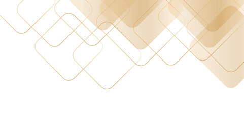 Square pattern on banner design. Modern and minimal concept golden abstract geometric background. Vector abstract elegant with copy space template design.