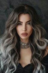 Fototapeta premium sample of a woman's hair color and texture