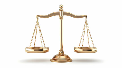 3D Isolated Balance Icon Symbolizing Justice and Fairness - Minimalist Vector for Human Rights Day Infographics on White Background