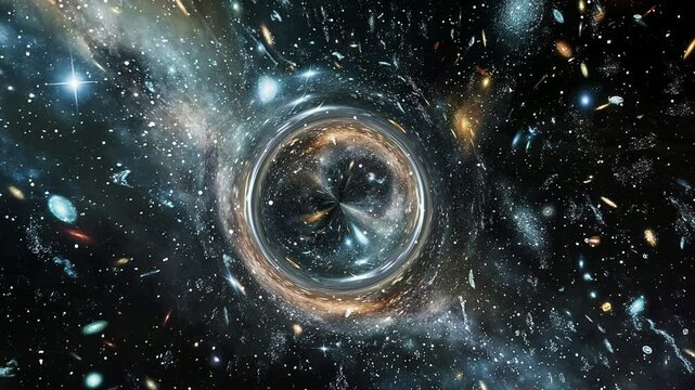 Flying Into Worm Hole In Gigantic Galaxy Cluster Connecting Parallel Universes