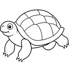 Turtle silhouette vector illustration with a detailed shell and hinged plastron. Ideal for nature-themed designs, logos, and educational materials.