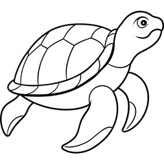 Turtle silhouette vector illustration with a detailed shell and hinged plastron. Ideal for nature-themed designs, logos, and educational materials.