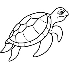 Turtle silhouette vector illustration with a detailed shell and hinged plastron. Ideal for nature-themed designs, logos, and educational materials.