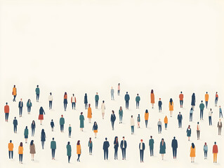 Naklejka premium Minimalist Flat Cream Background with Subtle Human Figures Highlighting Equality and Inclusion � Perfect for Human Rights Day Messaging and Design