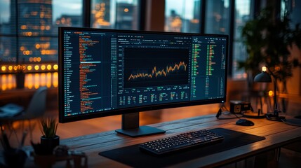 Tallinn, Estonia - August 4th 2023 - Computer Screen with S&P 500 Market Analytics, Candlestick Graphs and Financial Reports. Stock Exchange Software Template on a Monitor. Economics and