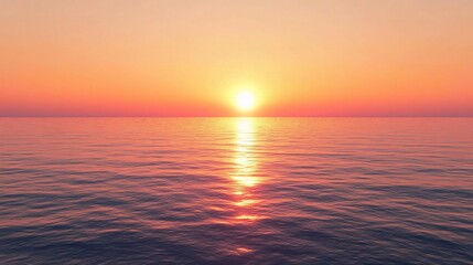 Obraz premium Serene Ocean Sunset Over Calm Water