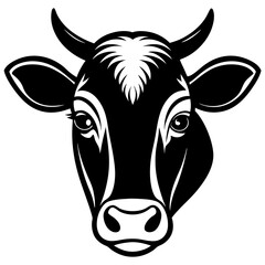  cow silhouette vector illustration on white background