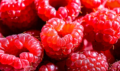 Close up of fresh raspberries