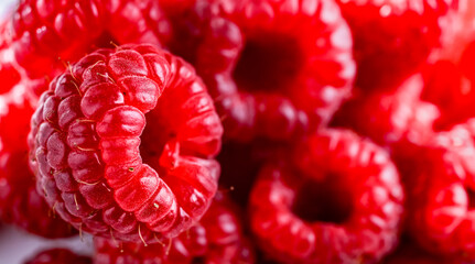 Close up of fresh raspberries