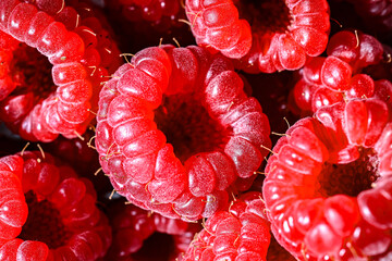 Close up of fresh raspberries