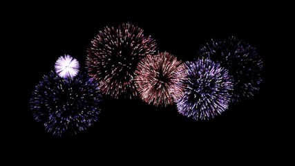Fireworks background. abstract shining glowing fireworks show. Isolated transparent background, Alpha channel ready.