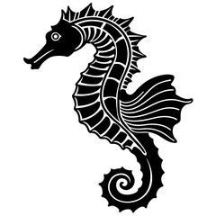 Funny Seahorse Vector Illustration on White Background Cartoons, Clipart, Line Art Design, Funny seahorse vector art on white background, ideal for cartoons, clipart, and line art designs