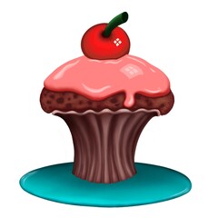 cupcake with cherry
