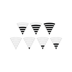 wifi icon set. symbol of wireless internet connection. Suitable for design element of smartphone wifi bar, signal strength level, and internet connection symbol.