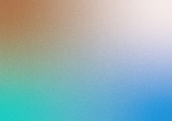 Grainy noisy poster background, blue brown light green color wave backdrop abstract header banner design