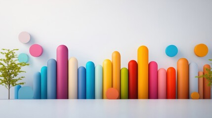 Obraz premium Playful Colorful Objects in a Bright Visual Display.