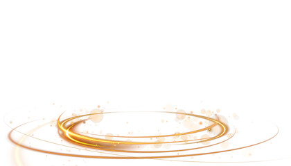 Golden luxury background with golden line decoration and curve light effect with bokeh elements. Empty stage and studio room for product demonstrations. Modern art elegant dark scene. Mystical speed © Orange Sky