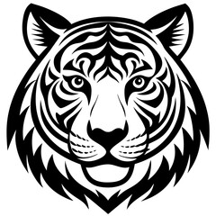  tiger silhouette vector illustration on white background